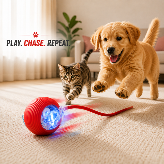 Interactive Ball Toy with Tail – Keep Pets Active & Entertained!