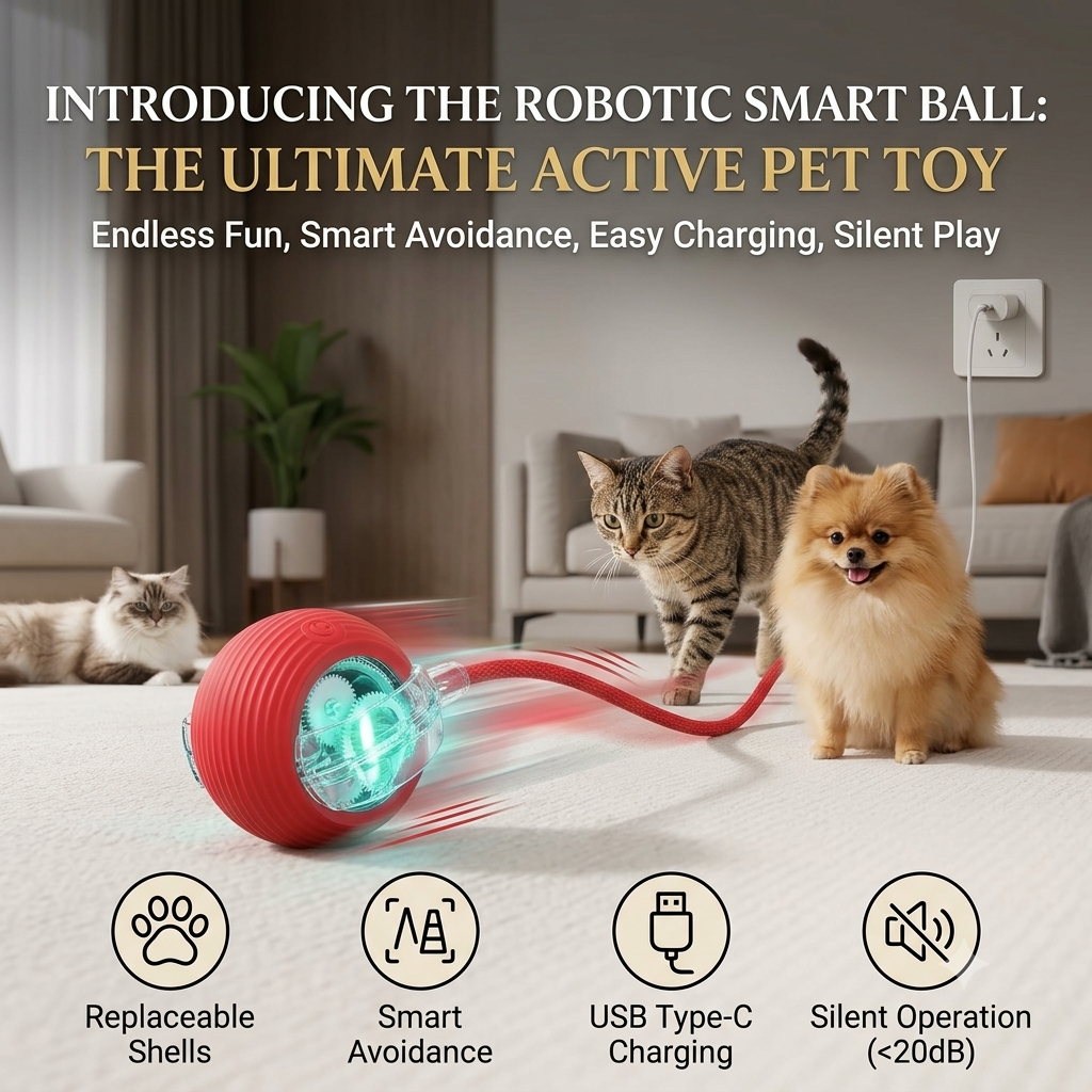 Interactive Ball Toy with Tail – Keep Pets Active & Entertained!