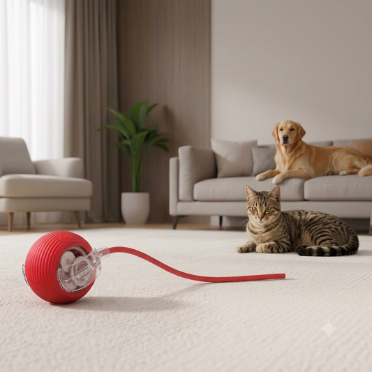 Interactive Ball Toy with Tail – Keep Pets Active & Entertained!