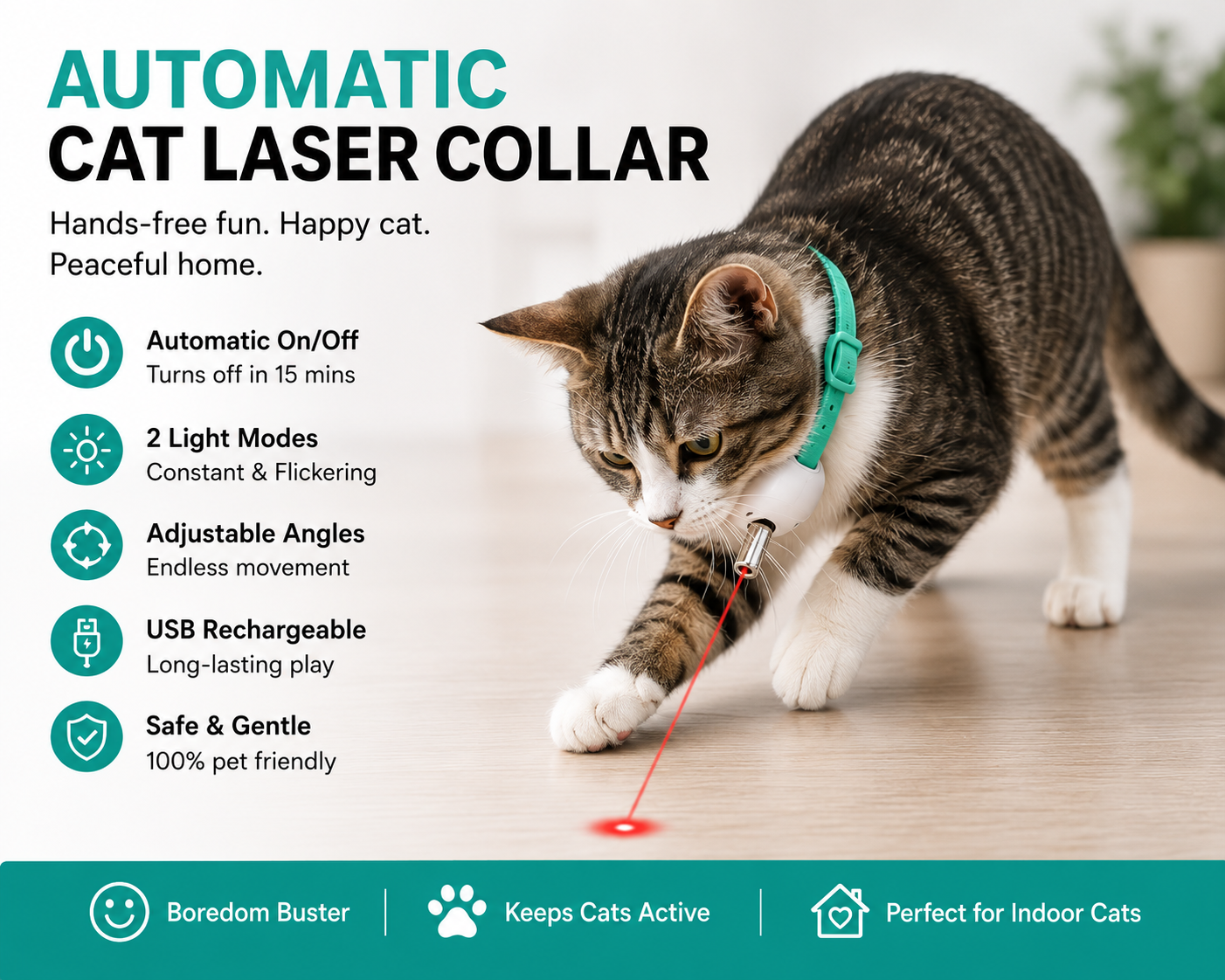 Automatic Cat Laser Collar – Keep Your Cat Active & Happy
