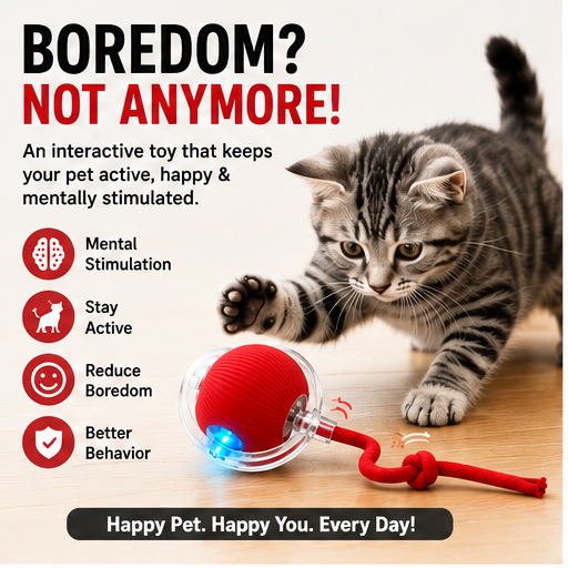 Interactive Ball Toy with Tail – Keep Pets Active & Entertained!