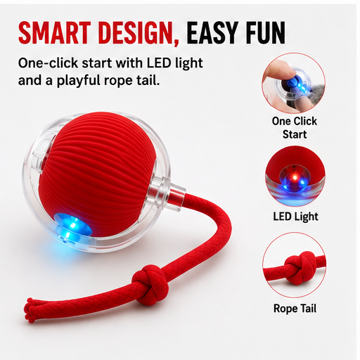 Interactive Ball Toy with Tail – Keep Pets Active & Entertained!