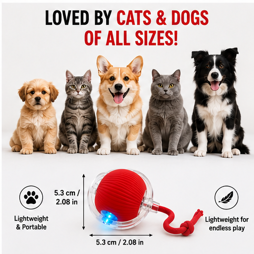 Interactive Ball Toy with Tail – Keep Pets Active & Entertained!
